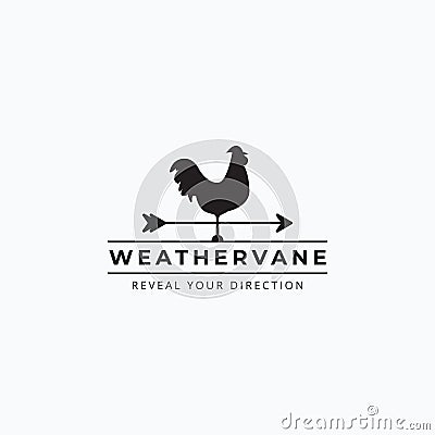 Vector of vintage rooster weathervane logo illustration design Vector Illustration