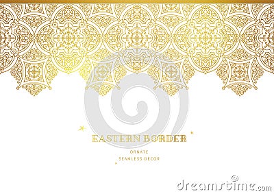 Vector vintage seamless border in Eastern style. Vector Illustration