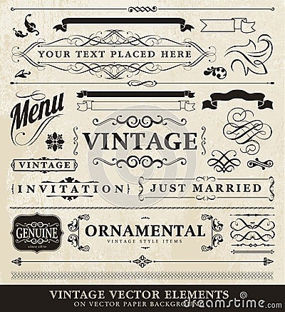 Vector vintage style elements Vector Illustration