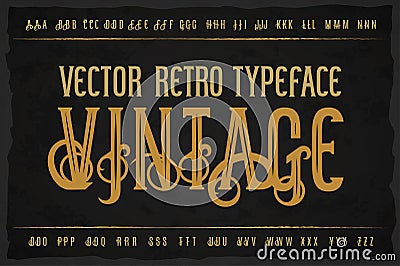 Vector vintage typeface. Vector font Vector Illustration