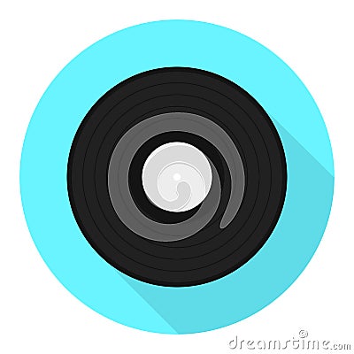 Vector vinyl disk icon. Vinyl record flat icon. Vector Illustration