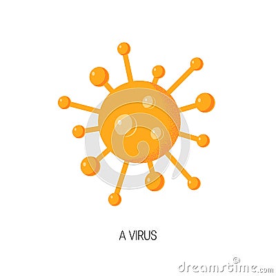 Vector virus icon in simple flat style. Vector Illustration