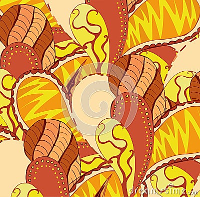 Vector vivid seamless abstract hand-drawn pattern Vector Illustration