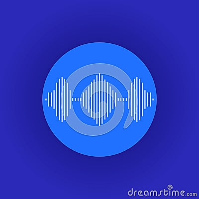 Vector Voice Record Soundwave Illustration, Circle Icon Template. Vector Illustration