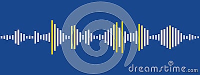 Vector voice sound waveform display Vector Illustration