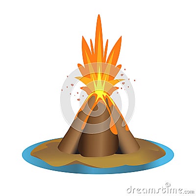 Vector volcano illustration Vector Illustration