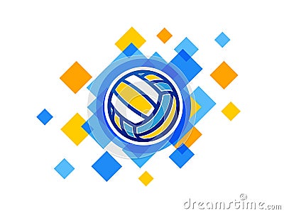 Vector volleyball ball symbol. Volleyball championship logo Vector Illustration