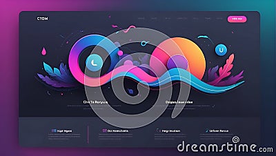 Vector Vortex: Navigating UI UX Landing Page Brilliance. AI generate Stock Photo