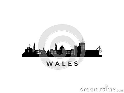 Vector Wales skyline. Vector Illustration