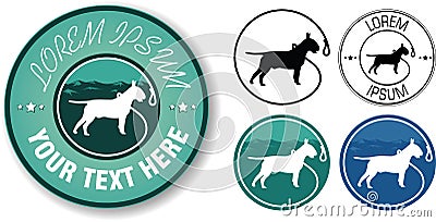 Vector walking dogs logo design Vector Illustration