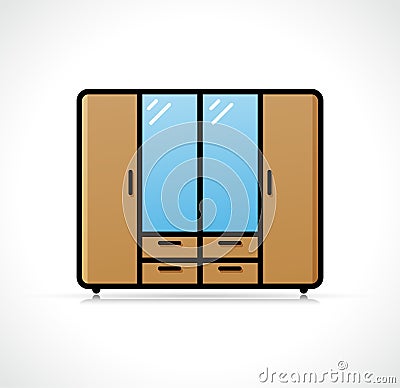 Vector wardrobe design icon isolated Vector Illustration