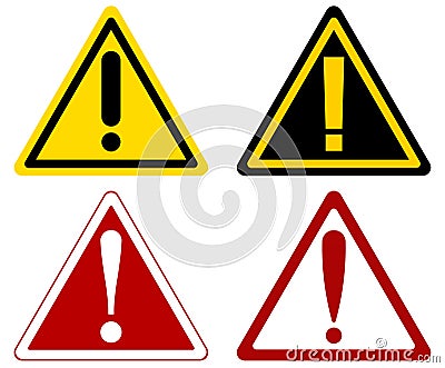 Vector warning attention signs Vector Illustration