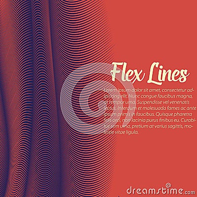 Vector warped lines background. Flexible stripes twisted as silk forming volumetric folds. Colorful stripes Vector Illustration