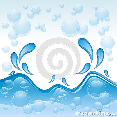 Vector wash background, bubbles in carbonated water Stock Photo