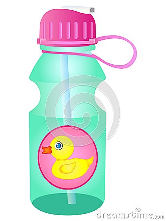 Vector Water Bottle Sipper Vector Illustration