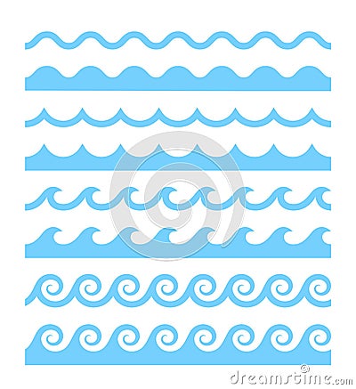 Vector water waves patterns Vector Illustration