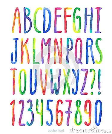 Vector watercolor alphabet Vector Illustration