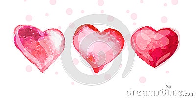 Vector watercolor artistic heart symbol illustration. Cartoon Illustration