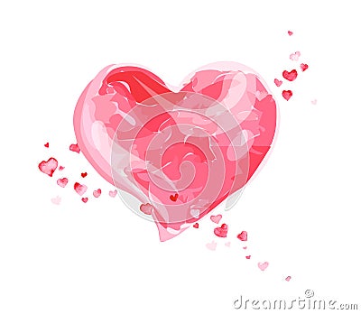 Vector watercolor artistic heart symbol illustration. Vector Illustration