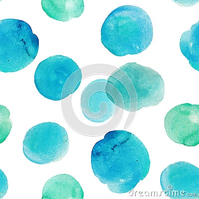 Vector watercolor circles seamless pattern Vector Illustration