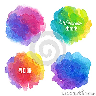 Vector Watercolor design elements. Vector Illustration