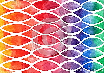 Vector watercolor rainbow flakes abstract background. Vector Illustration