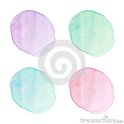 Vector watercolor round stains set Vector Illustration