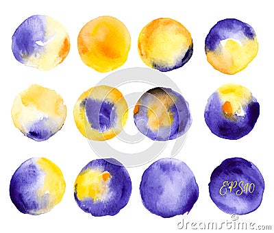 Vector watercolors pattern. Round shapes pattern. Vector Illustration