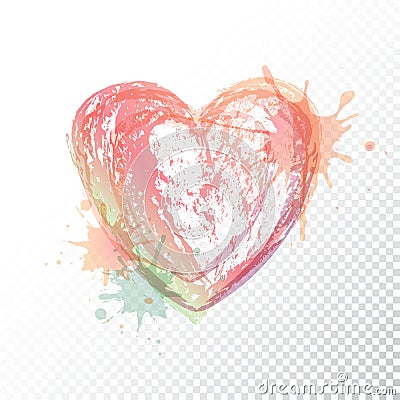 Vector watercolour heart Vector Illustration