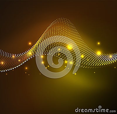 Vector wave particles background Vector Illustration