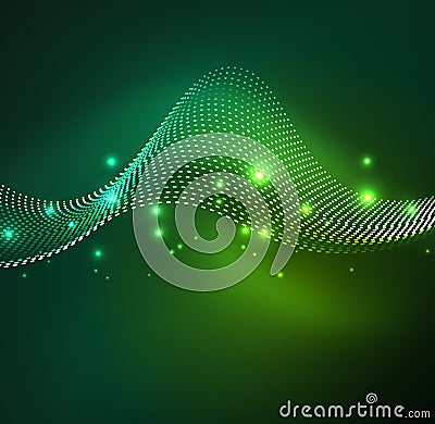 Vector wave particles background Vector Illustration