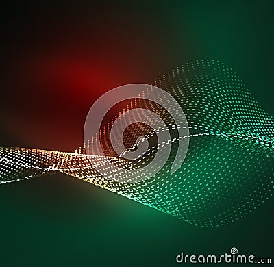 Vector wave particles background Vector Illustration