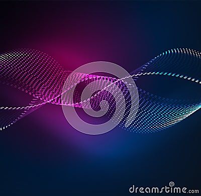 Vector wave particles background Vector Illustration