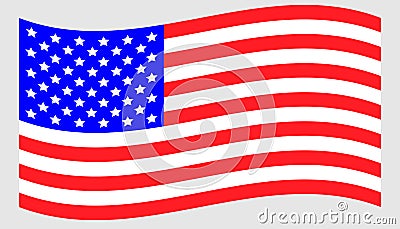 Vector waving american flag icon Vector Illustration