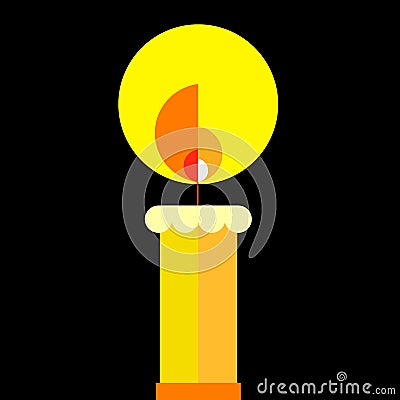 Vector wax illustration fire candle flame Vector Illustration