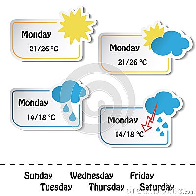 vector weather banners Vector Illustration
