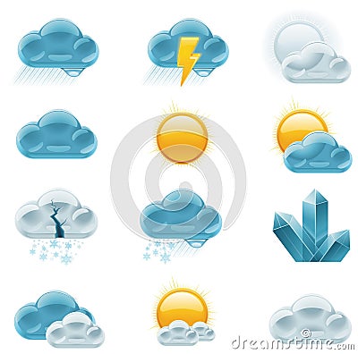 Vector weather forecast icons. Part 1 Vector Illustration