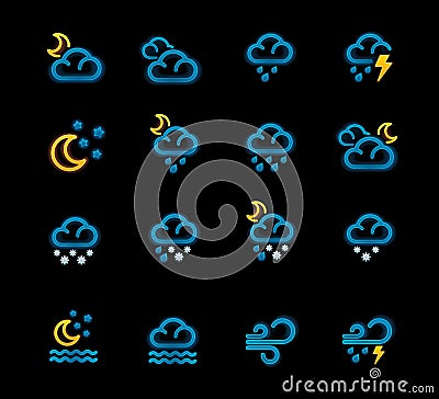 Vector weather forecast icons. Part 2 Vector Illustration