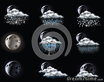 Vector weather forecast icons. Part 3 Vector Illustration