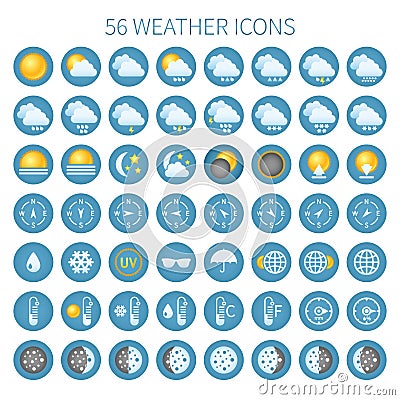 Vector weather icon set for widgets and sites Vector Illustration