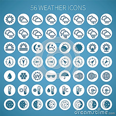 Vector weather icon set for widgets and sites Vector Illustration