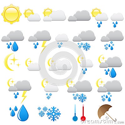 vector weather icons Vector Illustration