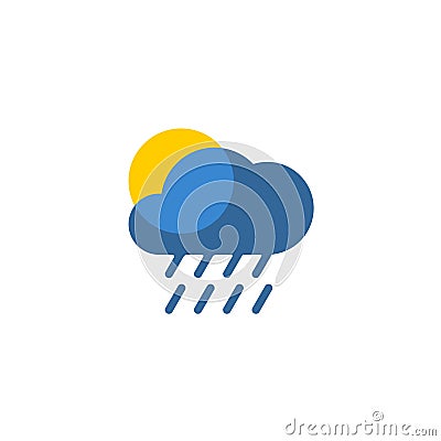 Vector weather rain flat style symbol icon Vector Illustration