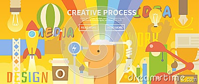 Vector web banner. Creative process. Vector Illustration