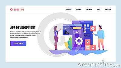 Vector web site design template. App development, Mobile UI UX design, dashboard. Landing page concepts for website and Vector Illustration