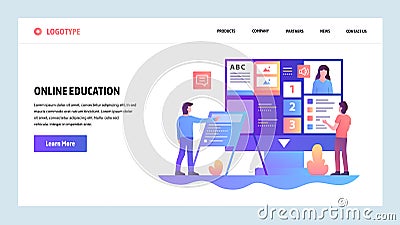 Vector web site design template. Online education and e-learning course. Landing page concepts for website and mobile Vector Illustration