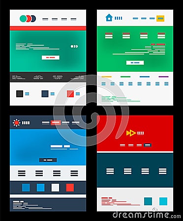 Vector web site schemes templates set Vector Illustration