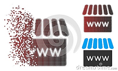 Dispersed Pixel Halftone Webstore Icon Vector Illustration