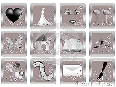 Vector wedding icons Vector Illustration