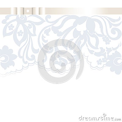 Vector Wedding Invitation card with lace floral ornament Stock Photo